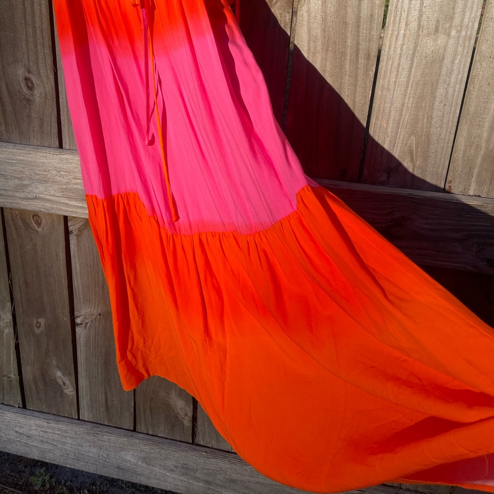 Linea Donatella Orange and Pink Women's Dress Size M - Picture 4 of 12